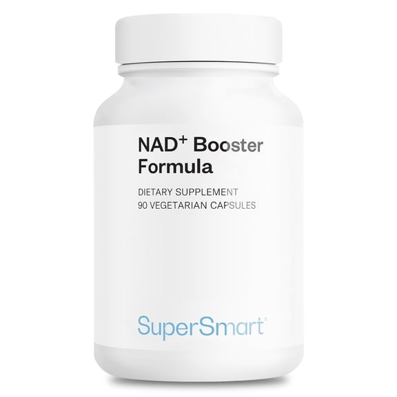 SuperSmart NAD+ Booster Formula - Patented BluNAD Complex with Nicotinamide Riboside, Apigenin - Cellular Energy & Vitality | Gluten Free & Vegan - 90 Vegetarian Capsules