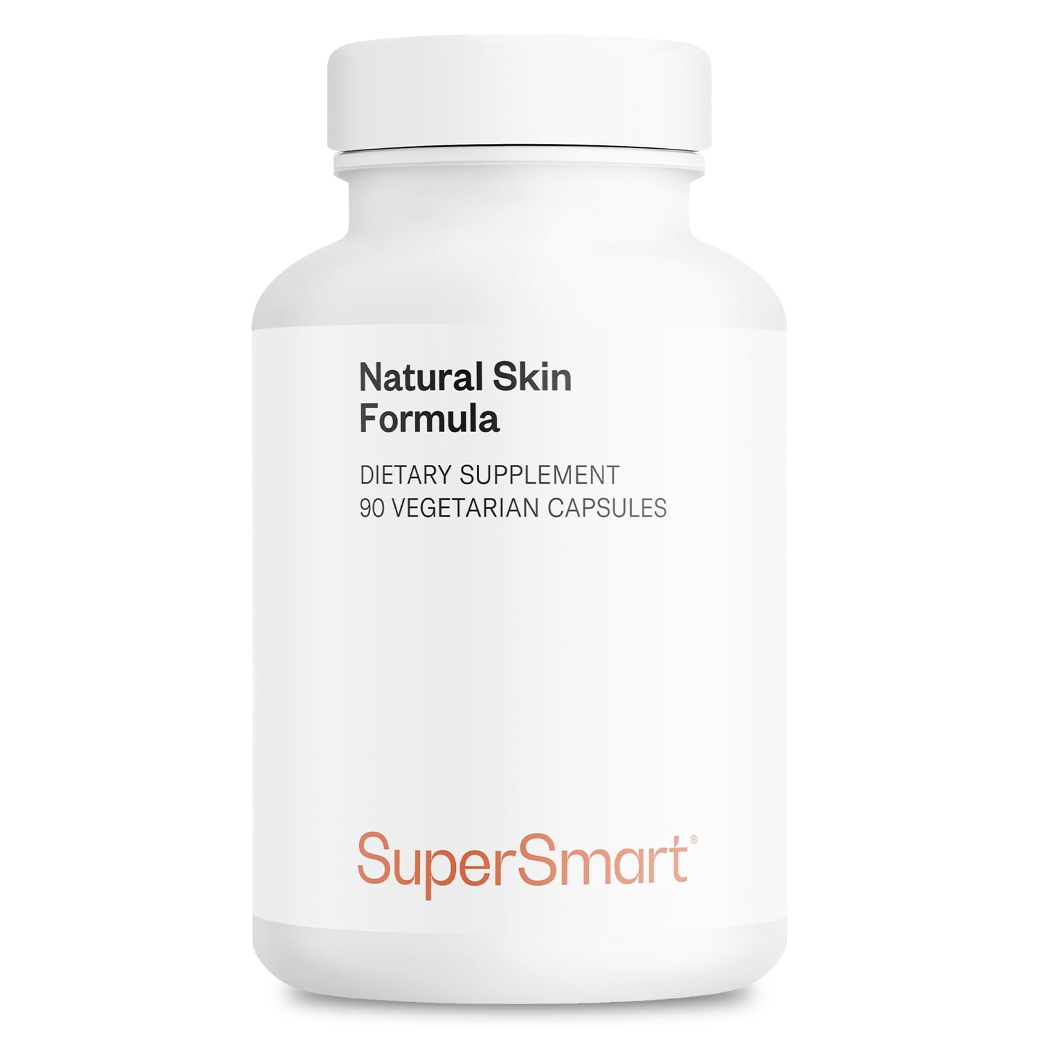 SuperSmart - Natural Skin Formula - with Collagen Type 2, Hyaluronic Acid, Biotin & Ceramides - Skin Supplement for Men & Women | Non-GMO - 90 Vegetarian Capsules