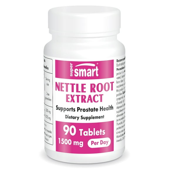 SuperSmart - Nettle Root Extract 1500 mg per Day - Plant Based Supplement | Non-GMO - 90 Tablets
