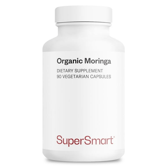 SuperSmart Organic Moringa 1500mg per Day (Well-Tolerated) - Organically-Grown Moringa Oleifera Leaf Supplement | Non-GMO & Gluten Free - 90 Vegetarian Capsules