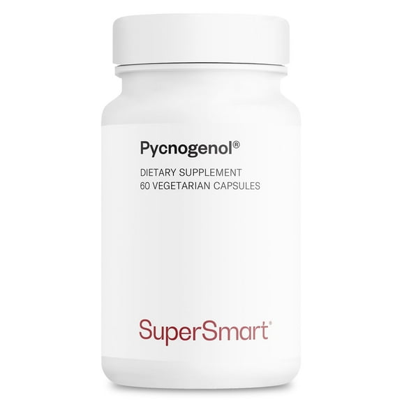 SuperSmart Pycnogenol 200mg per Day (Patented & Highly Bioavailable) - French Maritime Pine Bark Extract | Non-GMO & Gluten Free - 60 Vegetarian Capsules