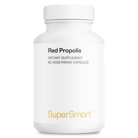SuperSmart Red Propolis 800mg per Day (High Potency) - Natural Red Propolis Brazil Supplement - 300 Synergistic Antioxidants | Non-GMO & Gluten Free - 60 Vegetarian Capsules