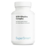 SuperSmart SOD-Gliadins Complex 500mg per Day (High Potency) - Superoxide Dismutase Supplement - Melon Extract Concentrate & Antioxidant | Non-GMO - 60 Vegetarian Capsules