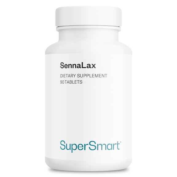 SuperSmart SennaLax (Advanced Formula) - Senna Leaf Extract Supplement with Magnesium Citrate | Vegan & Gluten Free - 90 Tablets