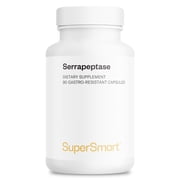 SuperSmart - Serrapeptase 120000 IU Serratia Peptidase - Proteolytic Enzymes Supplement - ENT Inflammation Support | Non-GMO & Gluten Free - 90 DR Capsules