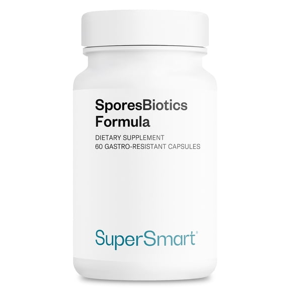 SuperSmart SporesBiotics Formula (Advanced Complex) - 3-in-1 Spore-Based Probiotics with Bacillus Clausii, Subtilis, Coagulans | Gluten Free & Vegetarian - 60 Gastro-Resistant Capsules