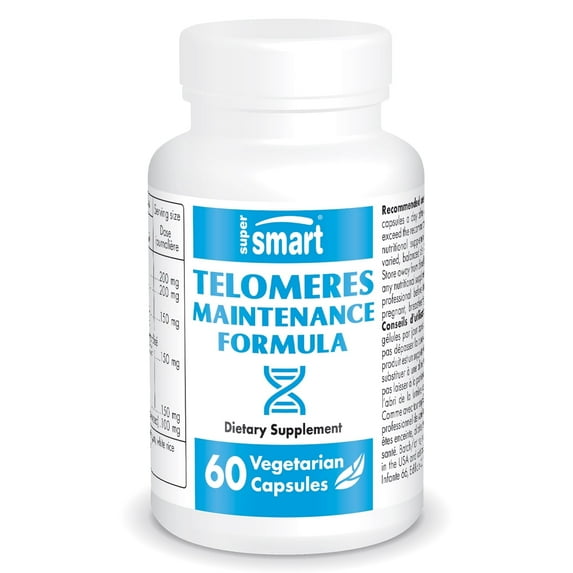 SuperSmart - Telomeres Maintenance Formula | Non-GMO & Gluten Free - 60 Vegetarian Capsules