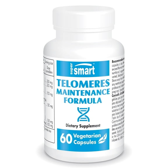 SuperSmart - Telomeres Maintenance Formula | Non-GMO & Gluten Free - 60 Vegetarian Capsules