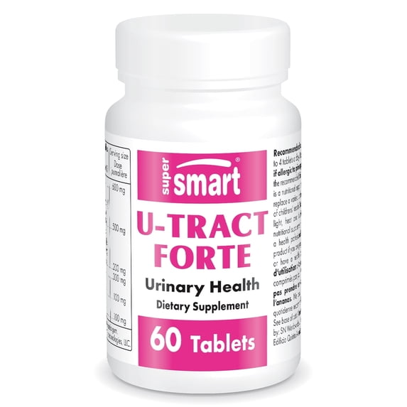 SuperSmart - U-Tract Forte - with Cranberry, D-Mannose, Dandelion | Non-GMO & Gluten Free - 60 Tablets