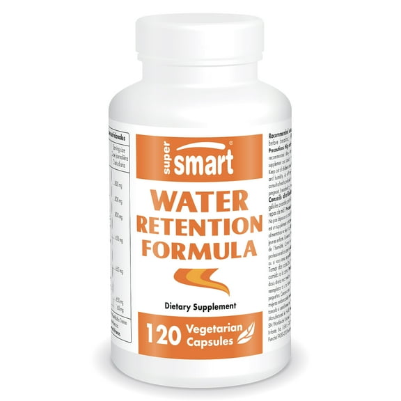 SuperSmart - Water Retention Support - Natural Diuretic Water Pills | Non-GMO & Gluten Free - 120 Vegetarian Capsules