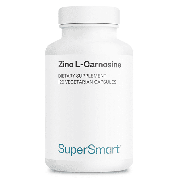 SuperSmart Zinc L-Carnosine 75mg per Day (Well-Tolerated) - Zinc Carnosine Supplement | Non-GMO & Gluten Free - 120 Vegetarian Capsules