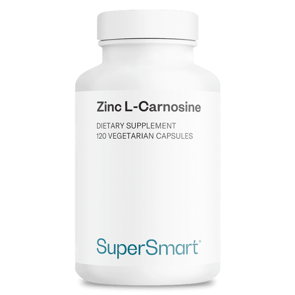 SuperSmart Zinc L-Carnosine 75mg per Day (Well-Tolerated) - Zinc Carnosine Supplement | Non-GMO & Gluten Free - 120 Vegetarian Capsules
