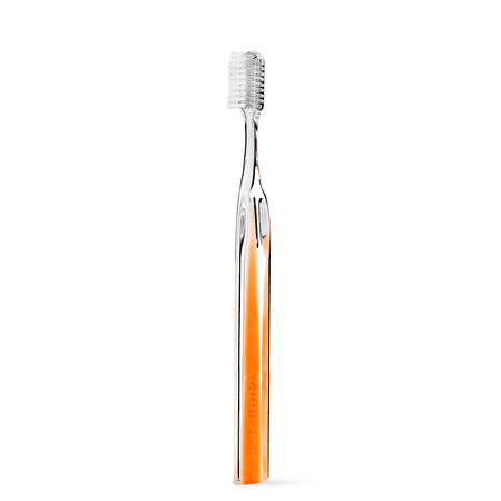 Supersmile New Generation Toothbrush w/Patented 45° Soft Nylon Bristles - Whitening Tooth Brush w/Ergonomic Handle Guarantees ADA Recommended Brushing Angle for Adults & Children (Clear), 1 Count