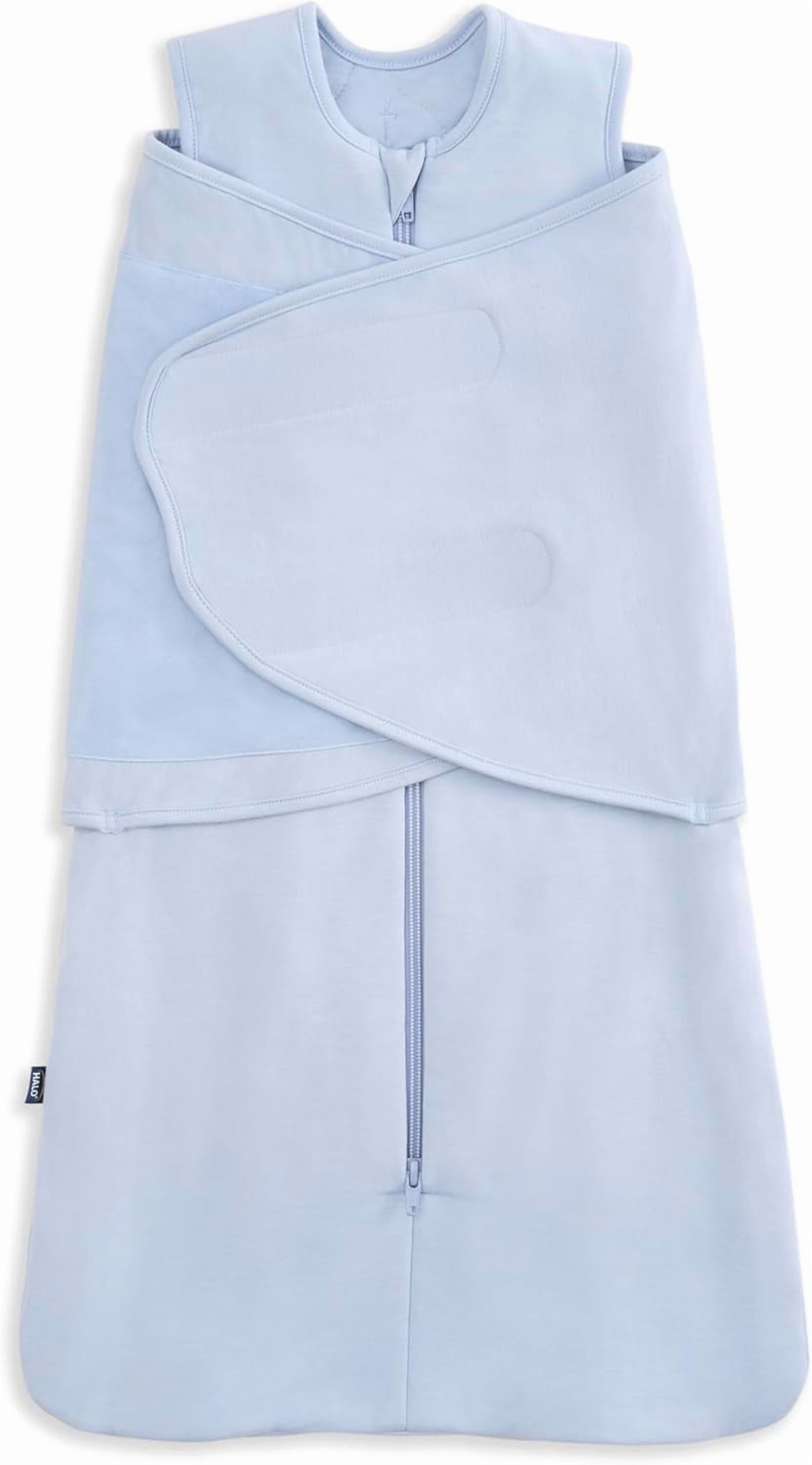 HALO SleepSack SuperSoft 3-Way Baby Swaddle Wearable Blanket, Small, BlueFog