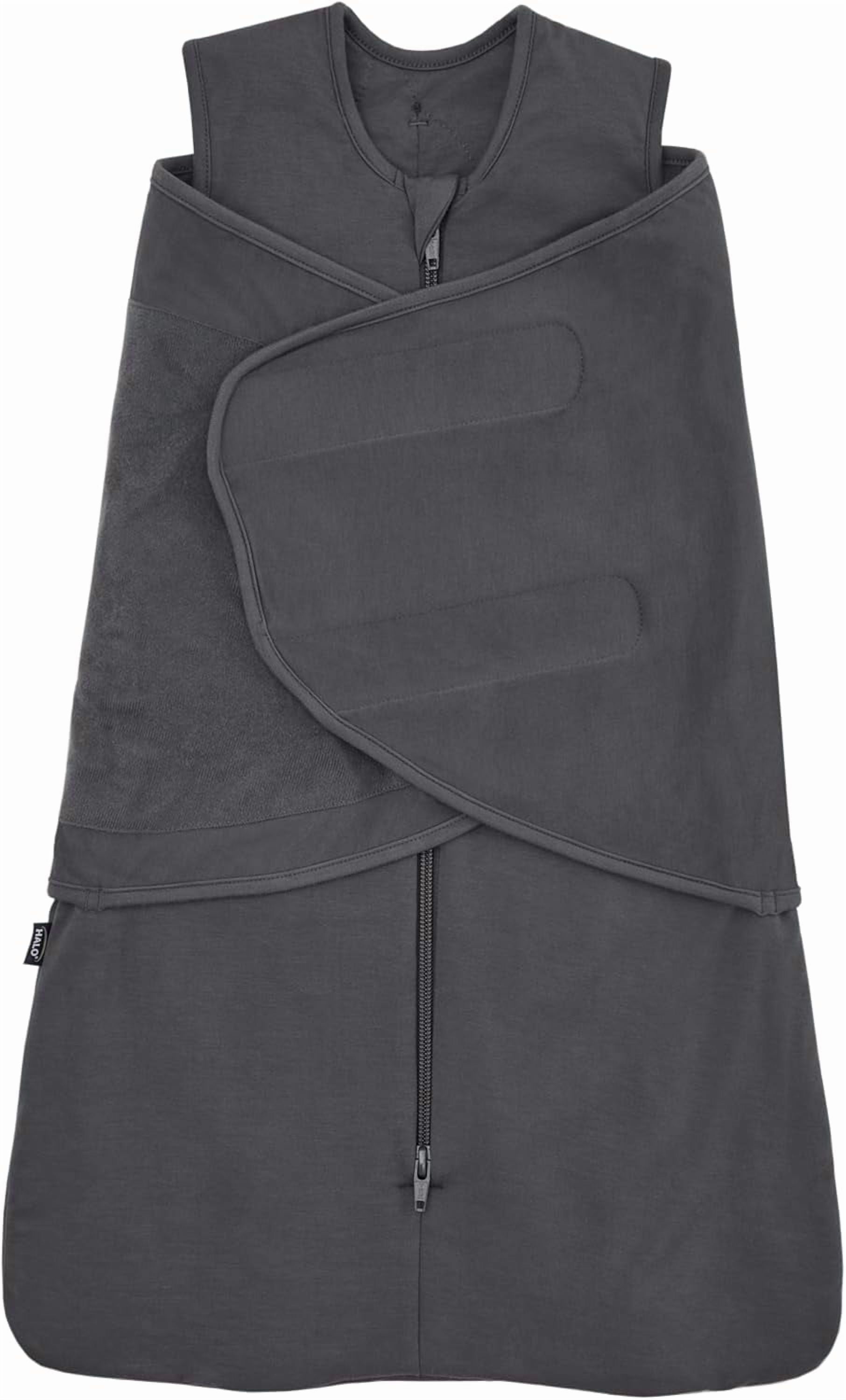 HALO SleepSack SuperSoft 3-Way Baby Swaddle Wearable Blanket, Small, Charcoal