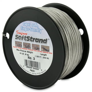Picture Hanging Wire #2 100-Feet Braided Picture Wire Heavy for Photo Frame  Picture,Artwork,Mirror Hanging,Supports up to 30lbs 100 Feet-Silver