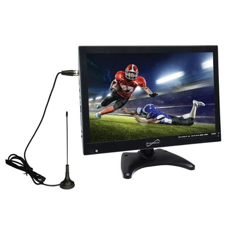 SuperSonic Portable Digital LED TV 14", USB, SD, HDMI Input Built-in Rechargeable Lithium Ion Battery,FM Radio with Stan