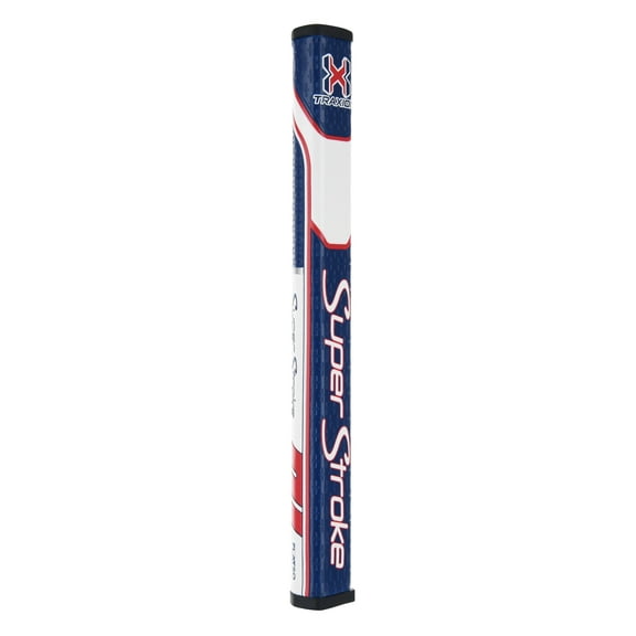 SuperStroke Traxion Flatso Golf Putter Grip, Red/White/Blue (Flatso 1.0) | Advanced Surface Texture that Improves Feedback and Tack | Minimize Grip Pressure with a Unique Parallel Design | Tech-Port