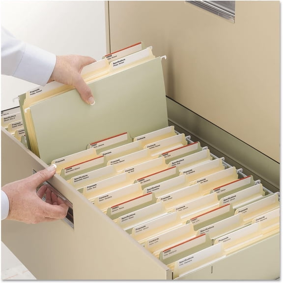 SuperTab Fastener File Folder, 2 Fasteners, Oversized Reinforced 1/3- Cut Tab, Guide Height, Letter Size, Manila, 50 Each per Box (14535)