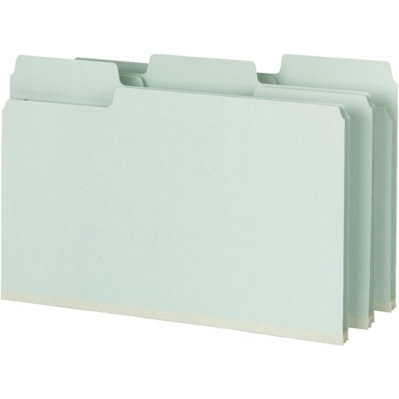 Smead SuperTab® Pressboard Fastener Folders - Legal - 8 1/2" x 14" Sheet Size - 2" Expansion - 2 Fastener(s) - 1/3 Tab Cut - 25 pt. Folder Thickness - Pressboard - Green, Gray - Recycled - 25 / Box