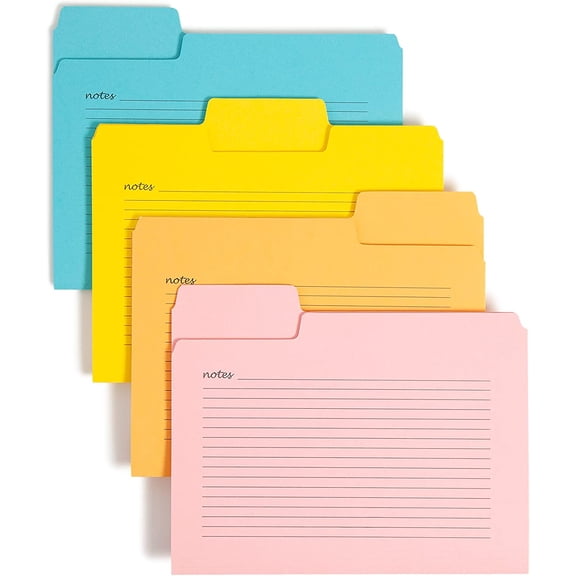 SuperTab Notes Folder, Oversized 1/3-Cut Tab, Letter Size, Assorted Colors, 12 per Pack (11650)