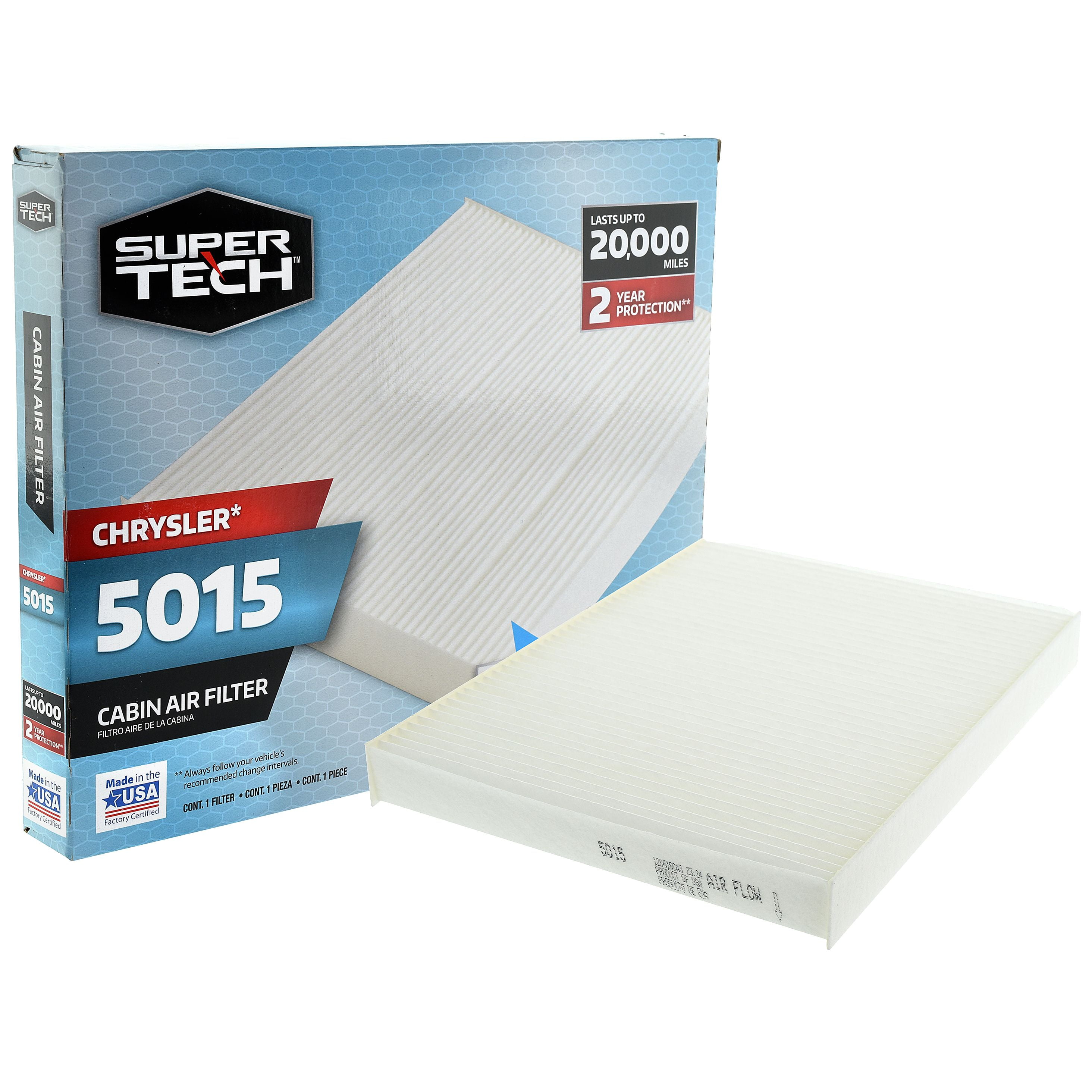SuperTech Cabin Air Filter 5015, Replacement Air/Dust Filter for