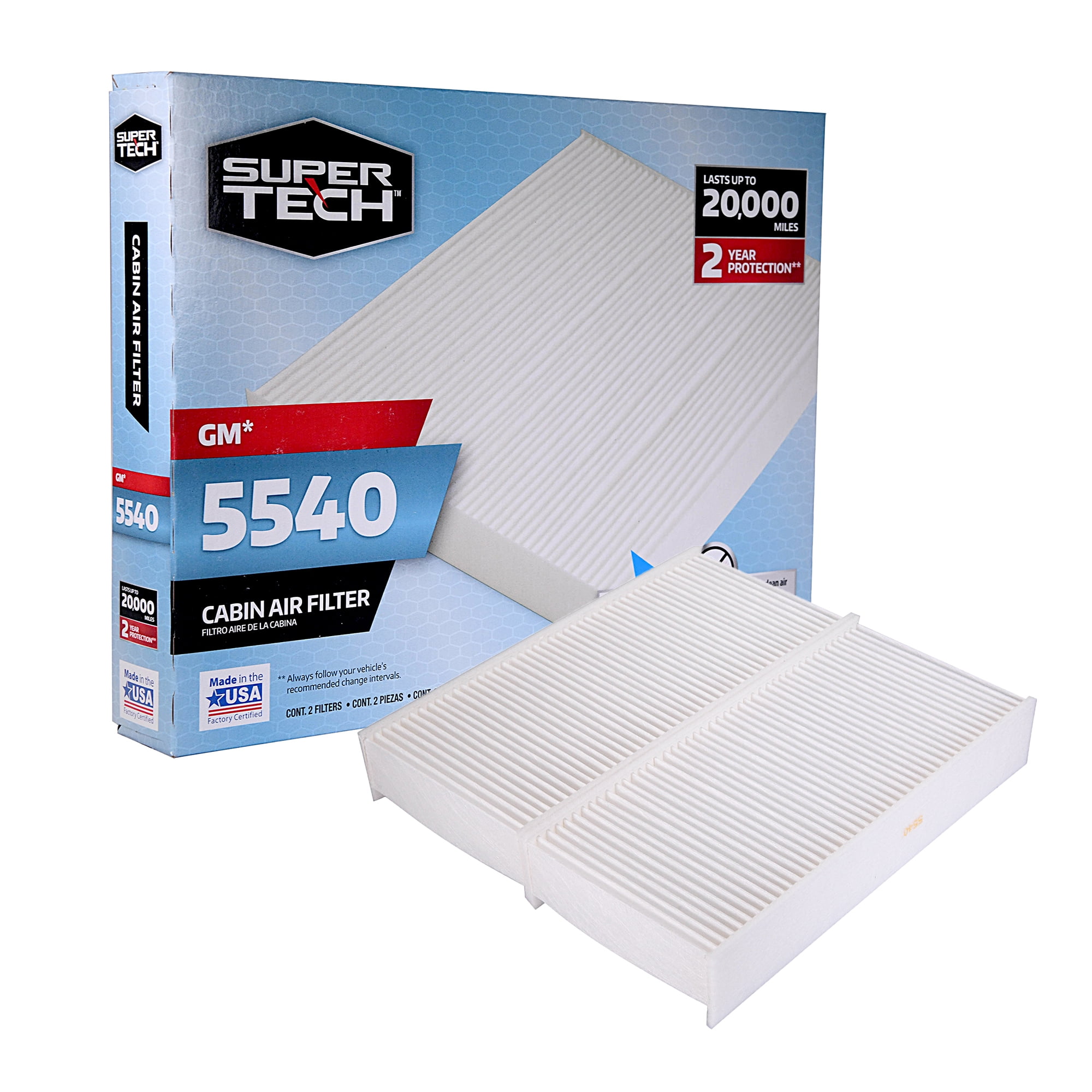 SuperTech Cabin Air Filter 5540, Replacement Air/Dust Filter for GM