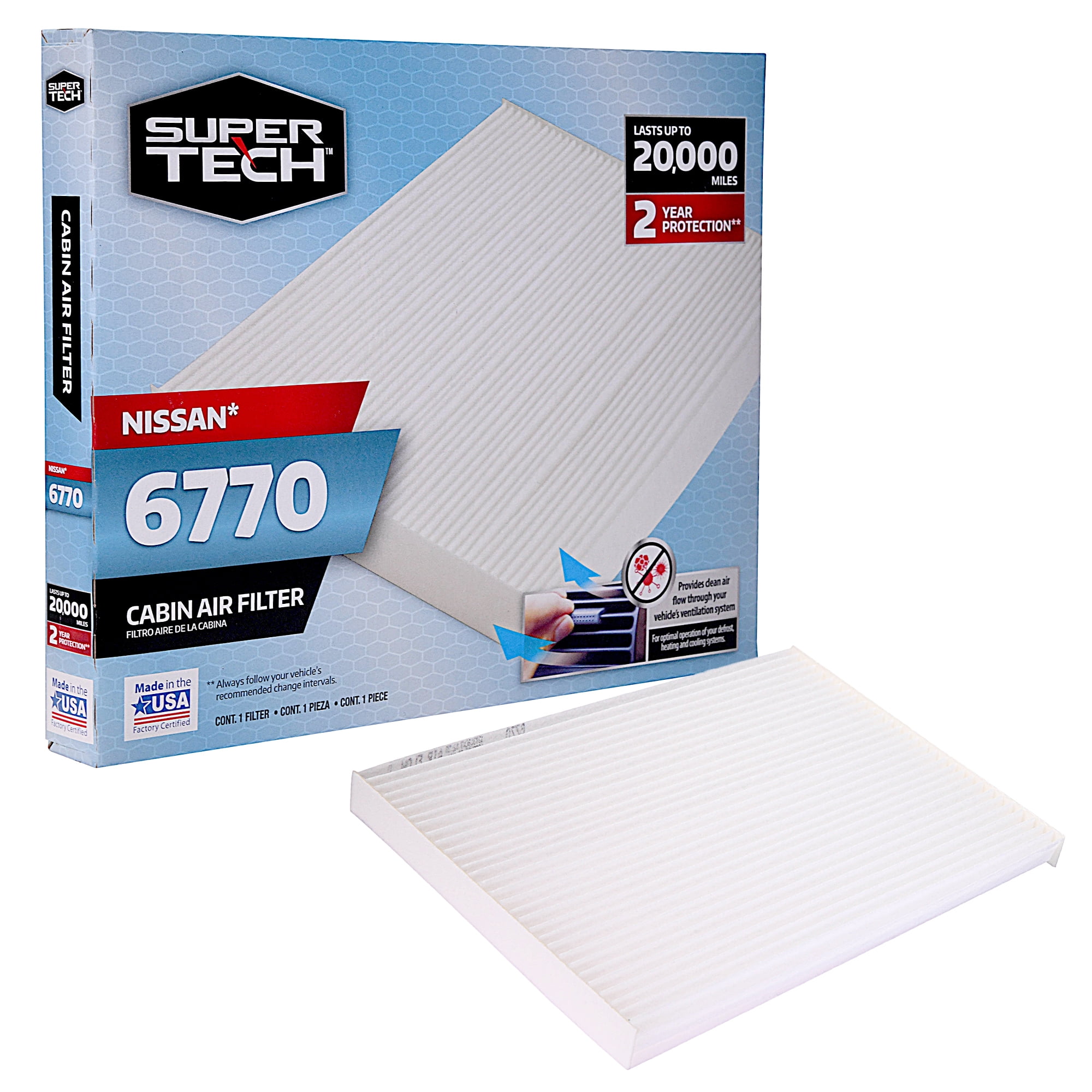 SuperTech Cabin Air Filter 6770 Replacement Air Dust Filter for