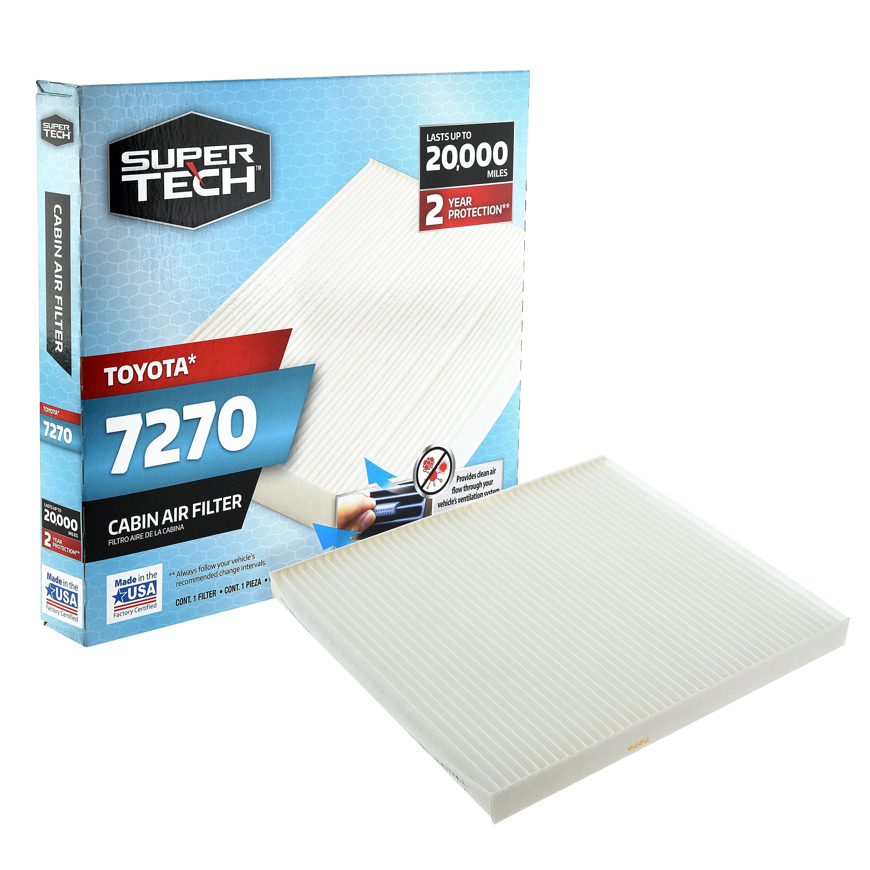 SuperTech Cabin Air Filter 7270 Replacement Air Dust Filter for