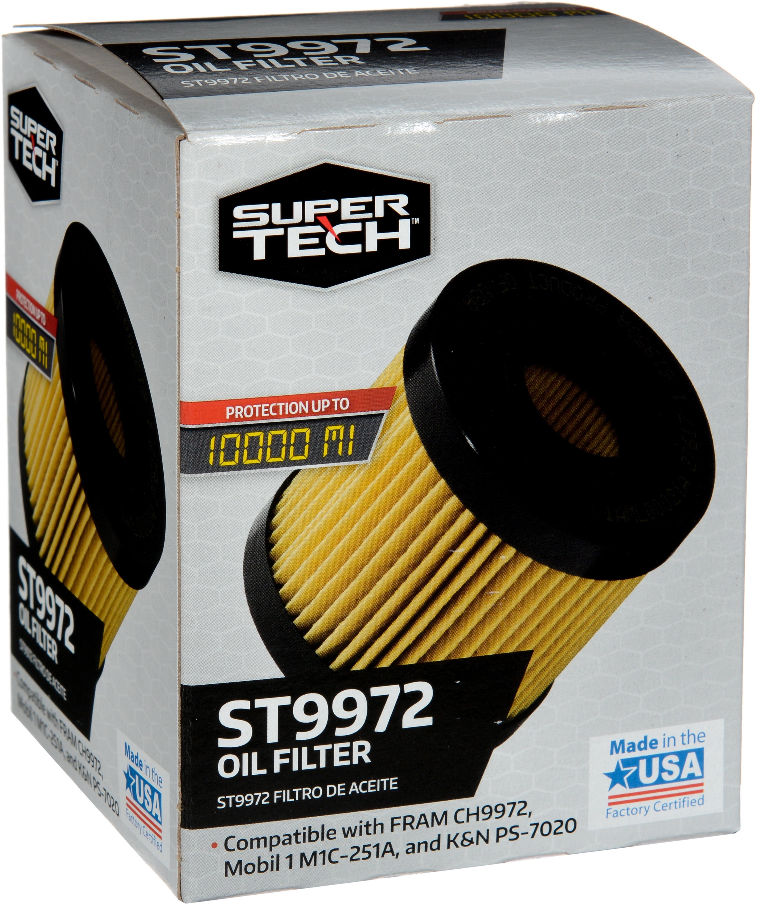 SuperTech Oil Filter, ST9972, 10K mile Cartridge Filter for Lexus and