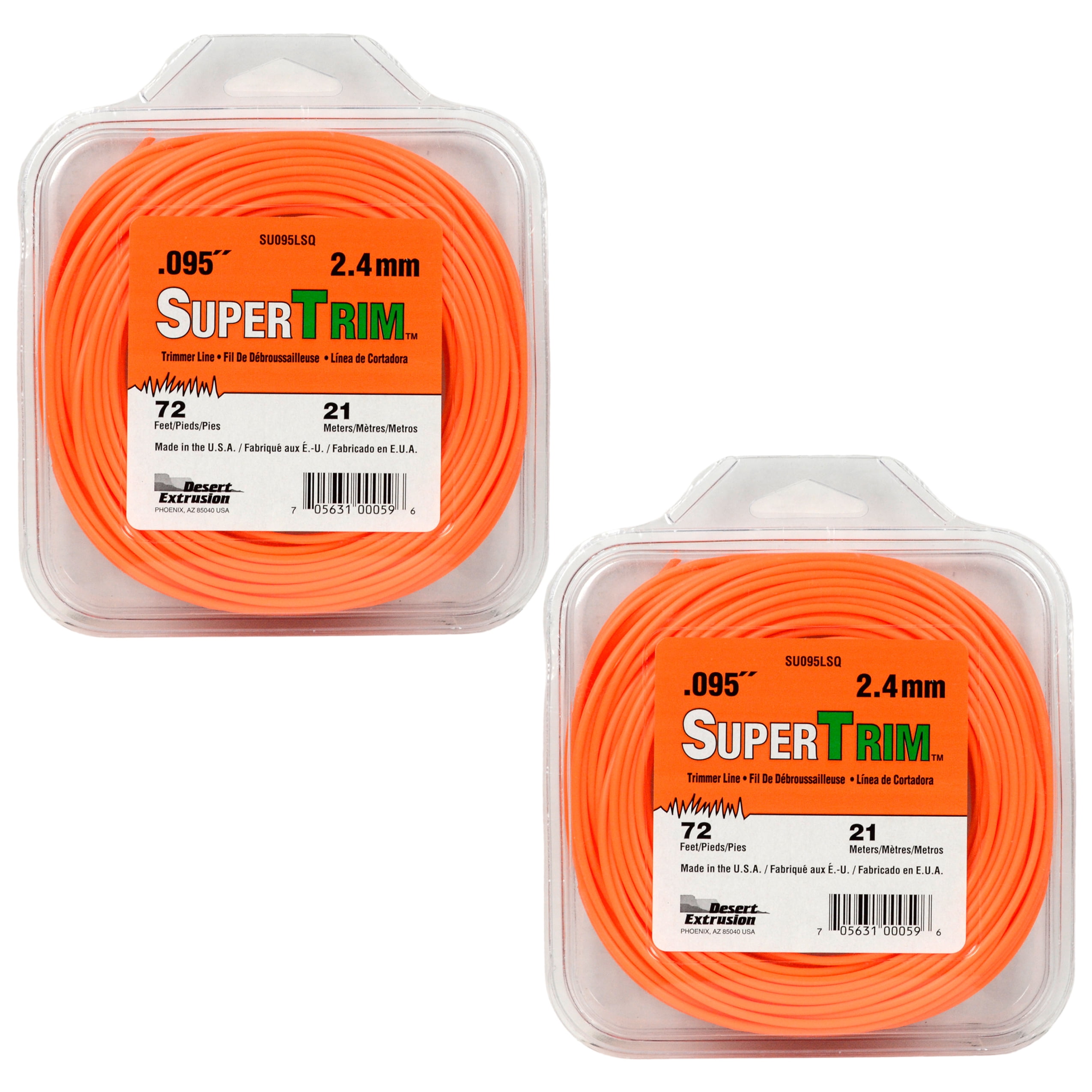 SuperTrim SU095LSQ 0.095" x 72' Commercial String Trimmer Line Orange