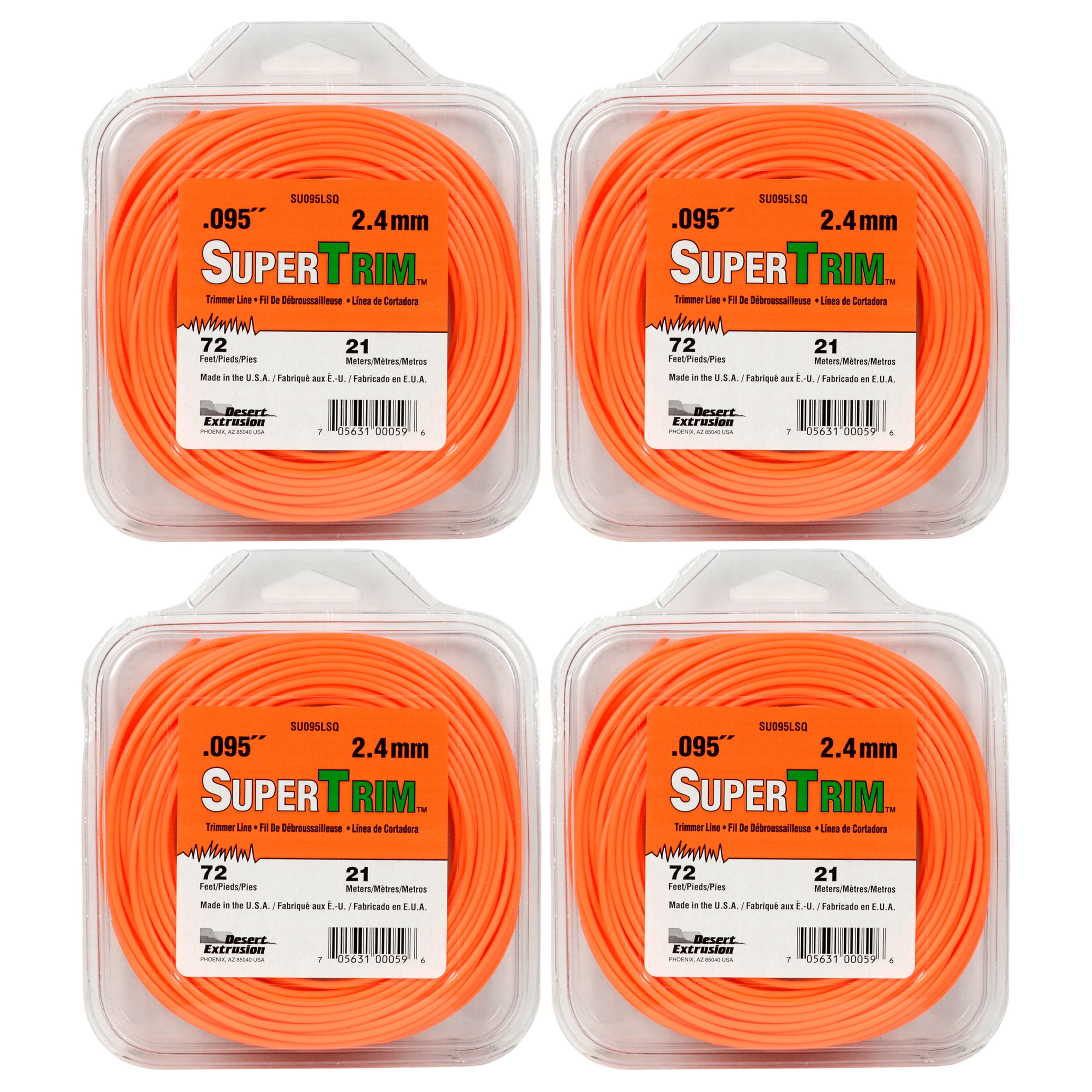SuperTrim SU095LSQ 0.095" x 72' Commercial String Trimmer Line Orange