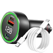 SuperVooc fast car charger 120W add cable 2m For OnePlus 15 13 open Nord CE6 12v usb outlet for OPPO Find x9 N6 Reno 15 realme GT 8 7 Note70 16 tablet laptop watch 2 port Cigarette lighter adapter