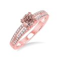 thumbnail image 1 of Superb 1.25 carat Morganite and Diamond Engagement Ring for Women in 14k Rose Gold morganite & diamond engagement ring, 1 of 3