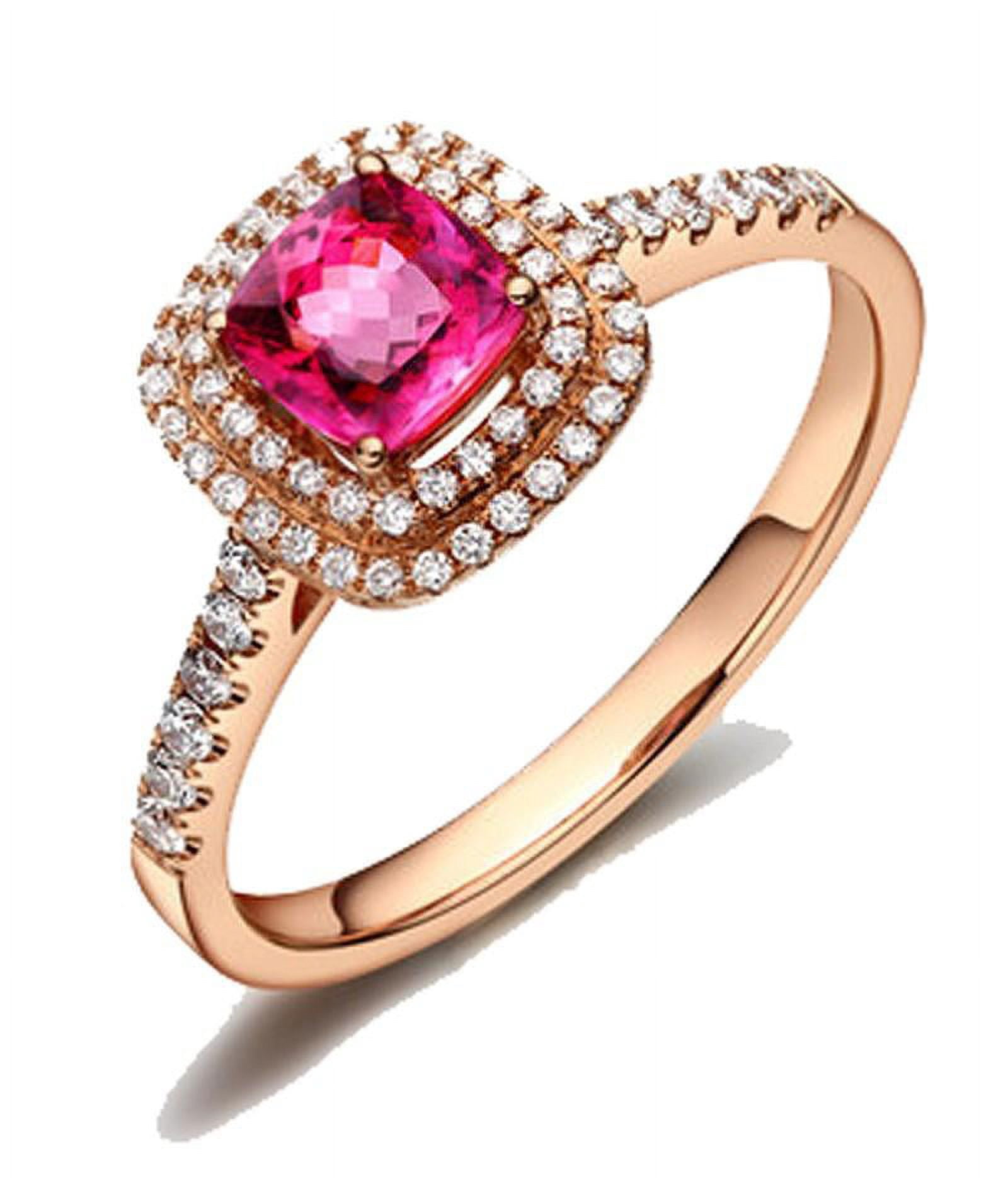 Superb 2.05 Carat 7mm Cushion Cut Red Ruby And Moissanite Diamond 