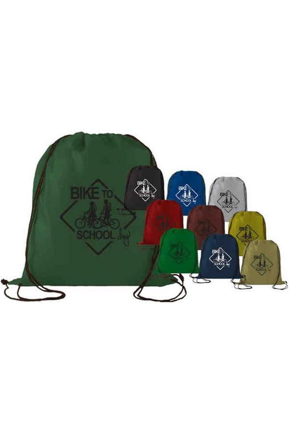 line QSB69 White Drawstring Backpack - Pack of 50