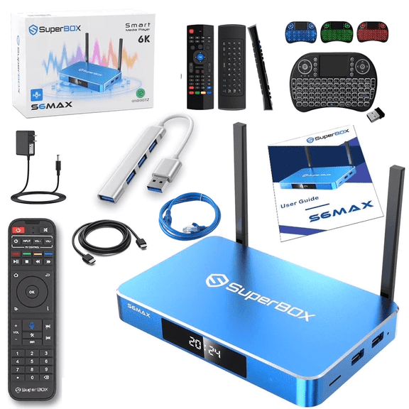 Superbox 2025 New S6 Max with Remote Control Voice, Keyboard, Ultra HD Cable