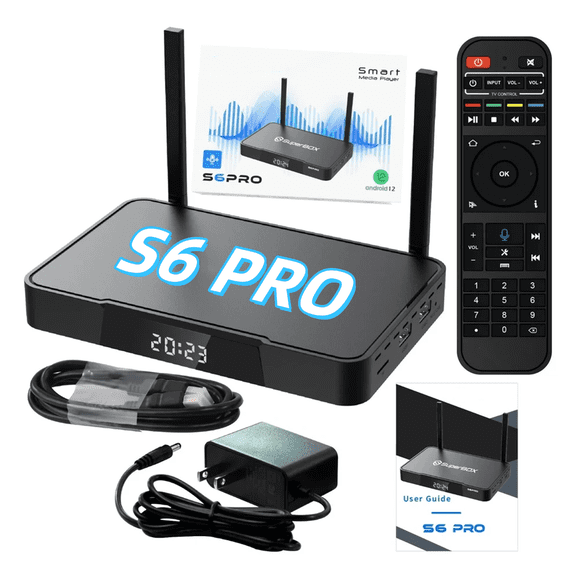 Superbox 2025 Super S6 Pro Max 8PC Set,4G RAM 32 ROM with Voice Remote