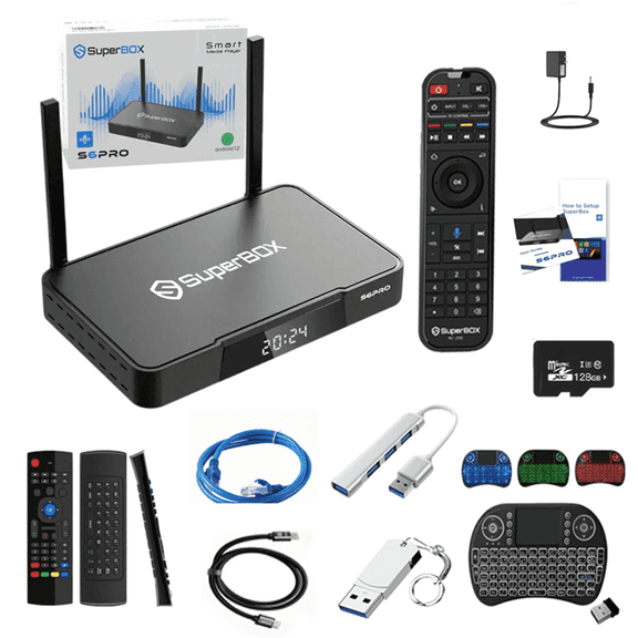 Superbox 2025 Super S6 Pro TV Box Set,4G RAM 32 ROM with Voice Remote