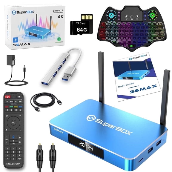 2026 SuperBox S6 Max, 4GB+64GB Storage with Super Box Voice Remote and Parental Control, 6K HD Streaming
