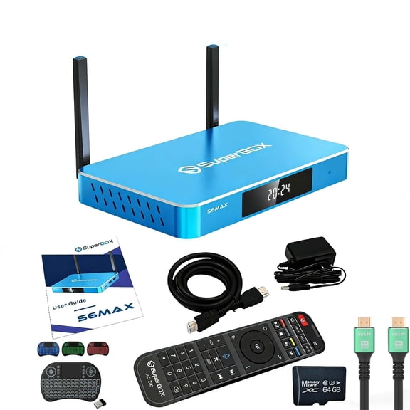 Superbox S6 M-ax Latest Version 2025 | 4GB+64GB Smart TV Box | 6K Android TV Box with Voice Remote | Time Shift | Easy Setup & Support
