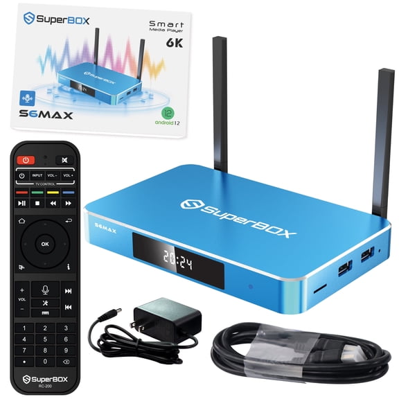 Superbox S6 Max 2025 Fully Loaded with Voice Control, Parental Controls & Time Shift, Authorised Super Box S6max with Android 12, 6K HDMI, Android 12.0