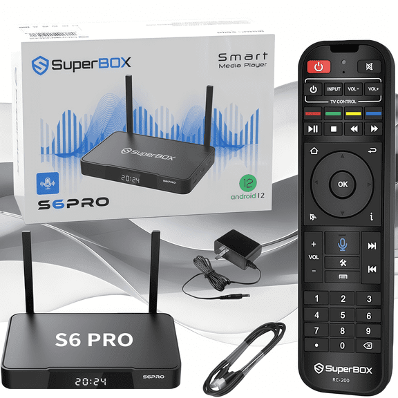 Superbox S6 PRO Latest Version 2025 | 4GB+32GB Smart Box | 6K Android TV Box with Voice Remote | Parental Control Time | 8 Hours Time Shift | Easy Setup & Support