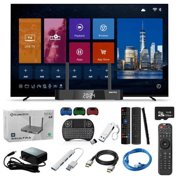 Superbox S6 Ultra 2025 New Version Box with 4GB RAM+128GB Storage, Voice Remote