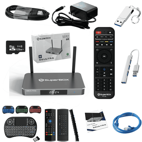 Superbox S6 Ultra 2025 Smart TV Box Android 12 Smart Super Box S6 6k Ultra HD with Voice Control & Detailed Install Instructions