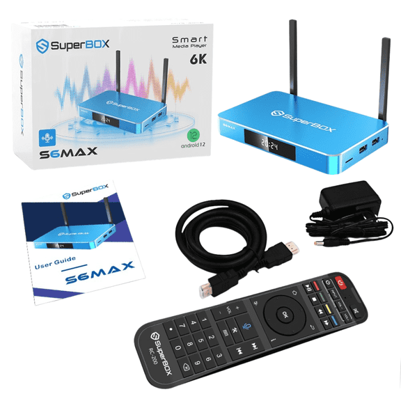 Superbox S6 max , 2025 Edition , Parental Lock , Android 12.0 4GB RAM | 64GB Storage| 2T2R Dual Band WiFi