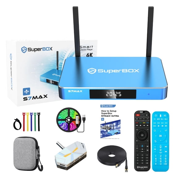 Superbox S7 Max 64 GB 2026 New Version Black Edition, Android 12.0 OS/wifi 6/Supports Blue Software Download