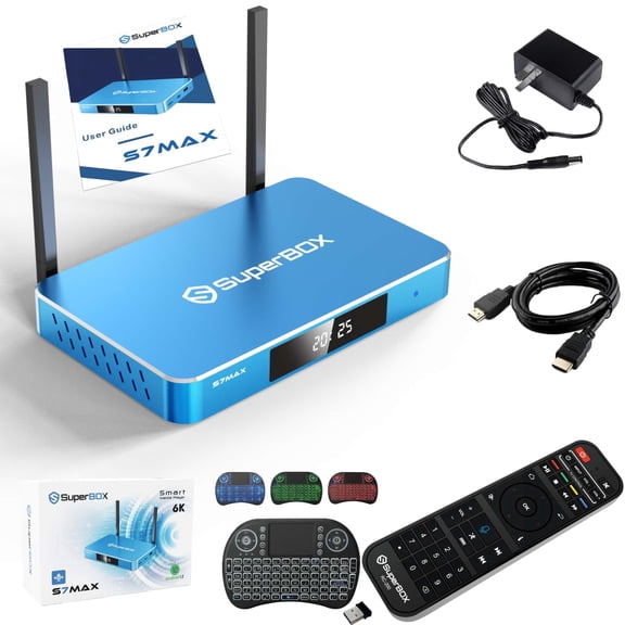Superbox S7 Max Android 12 TV Box, 4GB RAM 64GB Storage, 7-Day Time-Shift, WiFi 6, Bluetooth 5.2, 6K UHD, Gigabit Ethernet, Parental Control Features