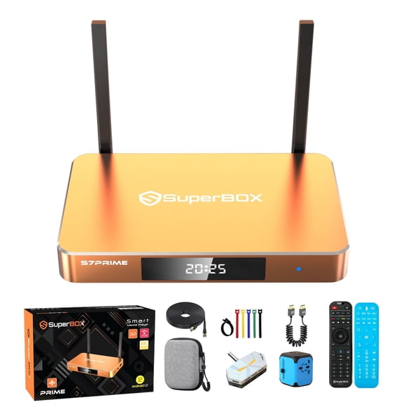 Superbox S7 Prime Premium Edition RAM 4GB Smart Box for Family Watching TV,Super Box S7Prime 6K 128GB ROM Storage with Voice Remote Control