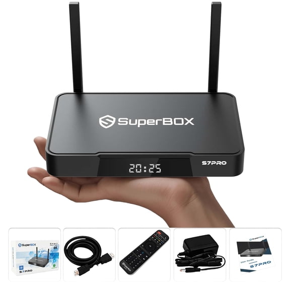 Superbox S7 Pro fully loaded | 4G+32G Powerful Smart Box | 7-Day Time Shift | Parental Control Time | Voice Remote Control | 2026 Newest Pack | S6Pro 2025 Updated Version